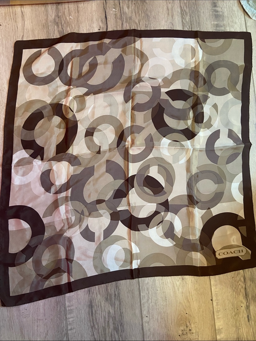 Coach Op Art Silk Scarf EUC